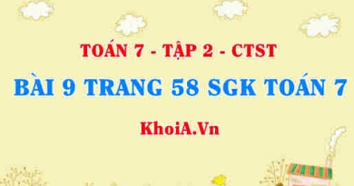 Bài 9 trang 58 SGK Toán 7 tập 2 Chân trời sáng tạo